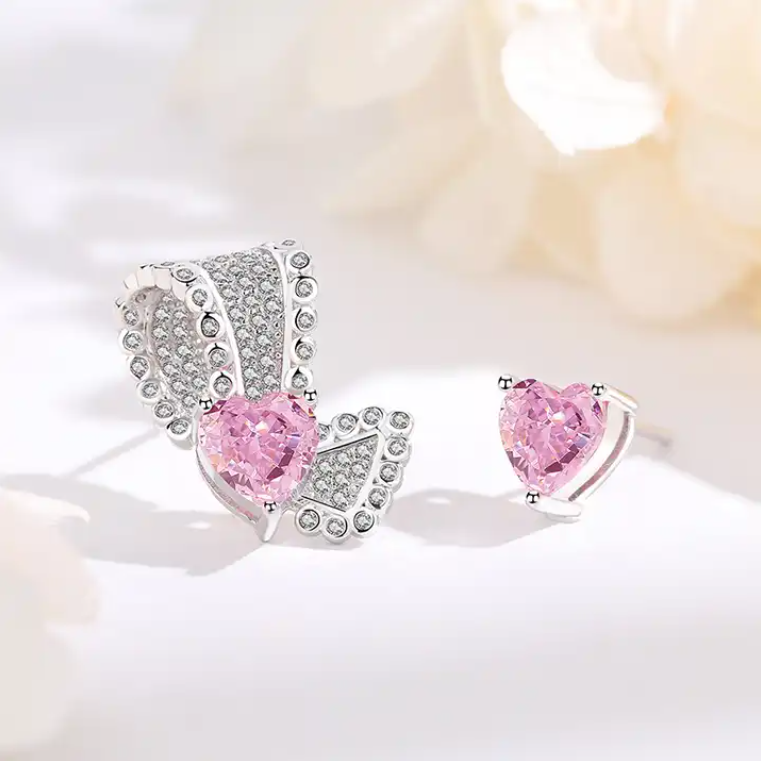 Pink Heart Earrings