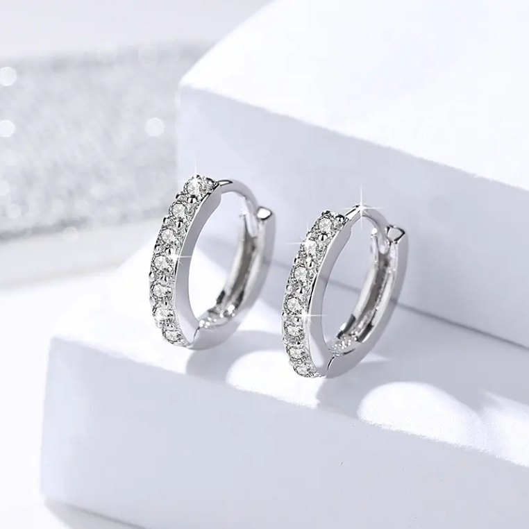 Classic Hoop Diamond Earrings